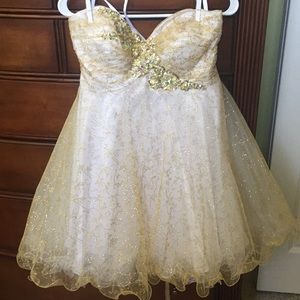 Beautiful Gold Strapless Dress